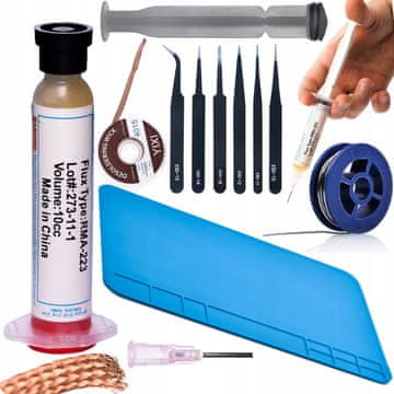 Rosfix Set Lemilica Rosfix – Flux Rma-223, Kositar 0,8MM, Antistatička Podloga | 6 Pinceta