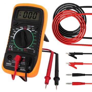 Rosfix Set Xl830L Digitalni Multimetar – Kablovi S Krokodilima 100 CM, 1000V 15A | LCD, Hold, 9V Baterija