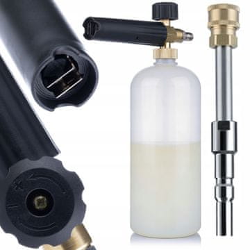 Rosfix Set Pjenasta Mlaznica 1L I Cijev Za Prskanje Zamjenski Dio Za Visokotlačni Perač Kranzle D12 Nilfisk Alto | 200 BAR, 1/4 QC, Regulacija Pjene