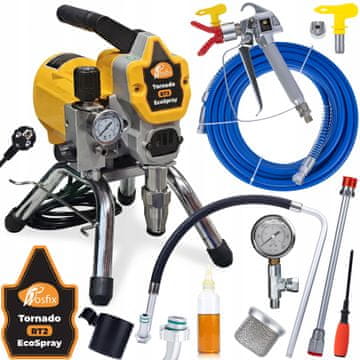 Rosfix Tornado Rt2 Ecospray – Airless Uređaj Za Prskanje Boje | 1500W, 227 BAR, 2,2 l/Min, 10 m Cijev, Mlaznica 519