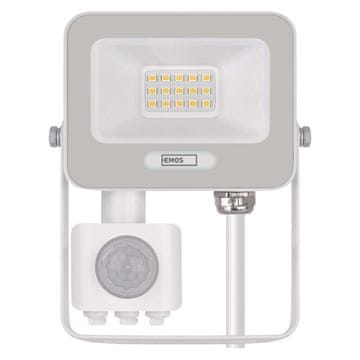 EMOS ZS2314W Glaro LED reflektor, PIR, 10 W, IP54, 1000 lm, neutralna bijela, bijeli
