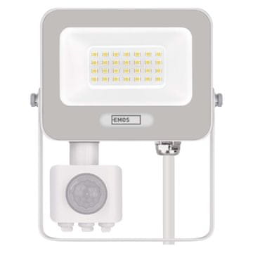 EMOS ZS2324W Glaro LED reflektor, PIR, 20 W, IP54, 2000 lm, neutralna bijela, bijeli