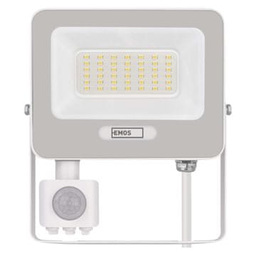 EMOS ZS2334W Glaro LED reflektor, PIR, 30 W, IP54, 3000 lm, neutralna bijela, bijeli
