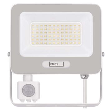 EMOS ZS2344W Glaro LED reflektor, PIR, 50 W, IP54, 5000 lm, neutralna bijela, bijeli