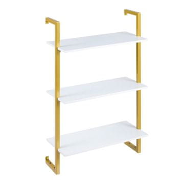 Northix Zidna polica 53x23x90 cm 3 razine metalni okvir bijela