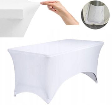 Elastična navlaka za stol, glatka bijela, za ugostiteljski stol 200x90cm 180g