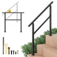 Northix Podesivi metalni rukohvat 104 cm za vanjske stepenice crni