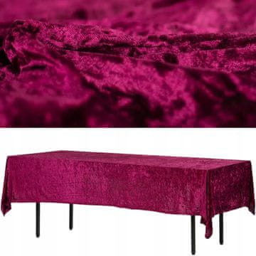 MEKI BARŠUNAST STOLNJAK OTPORAN NA MRLJE 280x160cm bordo ZA BANKETNI STOL