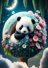 Panda - dijamantski mozaik, 30x40, životinje