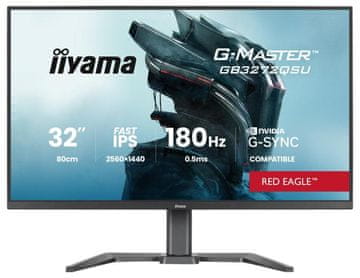 iiyama G-Master Red Eagle GB3272QSU-B1 monitor 31.5 qhd ips 0.5ms 180Hz G-Sync Flicker Free crni