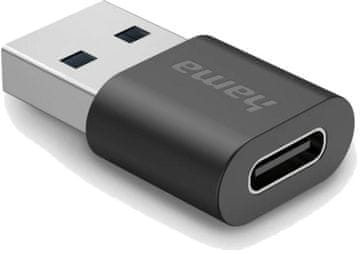 Hama USB-A na USB-C 3.2 Gen2 10Gb/s crni adapter