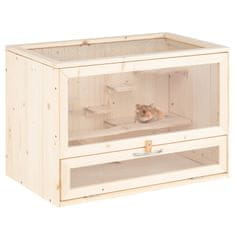 Northix Drveni kavez za hrčke 60x35,5x42 cm s ljestvama i mrežom