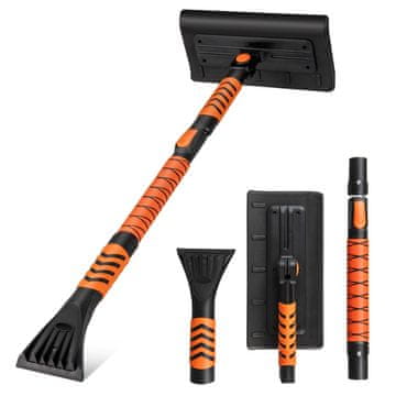 Northix 2u1 lopata za snijeg i strugač leda aluminij podesiva 84–104 cm