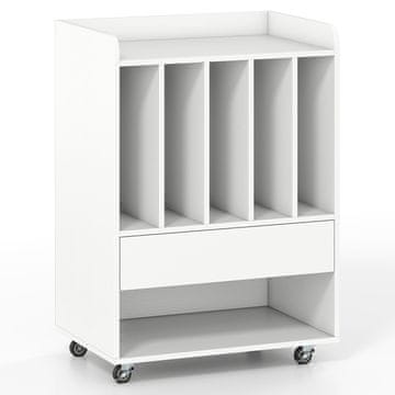 Northix Mobilni stol za gramofon 5 polica MDF bijeli 52 cm