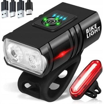 LED biciklistička lampa 1000lm 1500mAh za prednje i stražnje, aluminijska rasvjeta