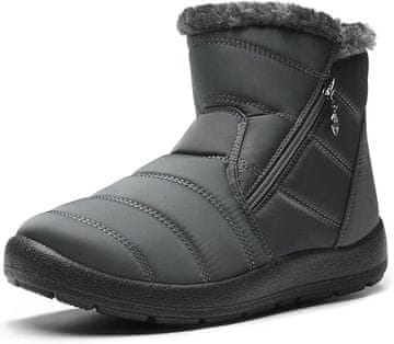 Nikcorp Ženske zimske čizme DREAM PAIRS Snjeguljice Topline vodootporne najlon, kratka čizmica, topla podstava, lateks uložak 4 mm, protuklizni poliuretanski potplat 2,4 cm Crna (Topline) 42