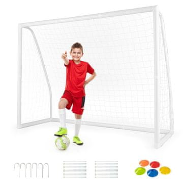 Northix Nogometni gol 245x180 cm UPVC okvir s mrežom i klinovima