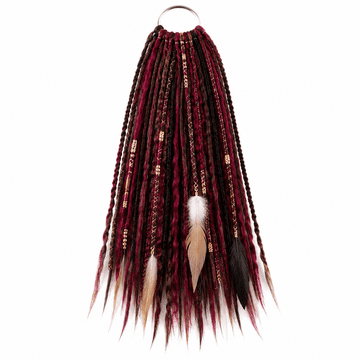 VIVVA® Ekstenzija za kosu s dredovima 50–55 cm, boho rep s perlicama i ukrasima, fleksibilno stiliziranje | DREDLAND