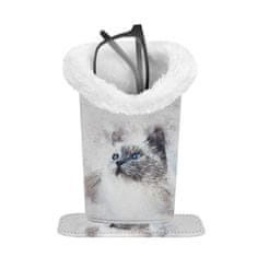 HOME & MARKER® Mekani stalak za naočale s plišanom podstavom, stabilna baza, univerzalna veličina | COZYGLASS, siva