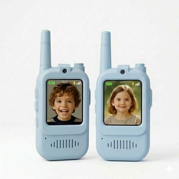 JOJOY® Dječji video walkie-talkie set, dvosmjerna komunikacija s kamerom, do 400 m dometa, punjivi | KIDTALKIE