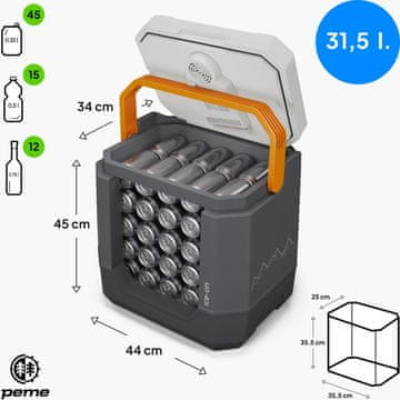 PEME Prijenosni hladnjak Peme Trip 31.5 l Adventure Orange z głośnikiem