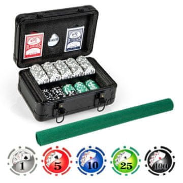 Northix Aluminijski poker set 300 žetona 4cm kutija 29x20cm