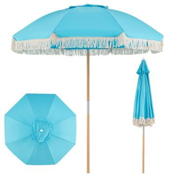 Northix Boho vrtni suncobran 170 cm s podesivim nagibom plavi