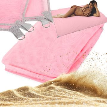 Prostirka za plažu mrežasta 200x150 ružičasta (50) GAB_A