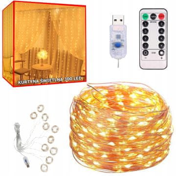 SVJETLOSNA ZAVJESA 300 LED TOPLA (100) GAB_B