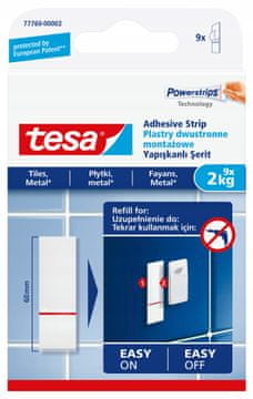 Tesa montažne žbuke Samoljepljive trake do 2 kg za metalne pločice 9 kom
