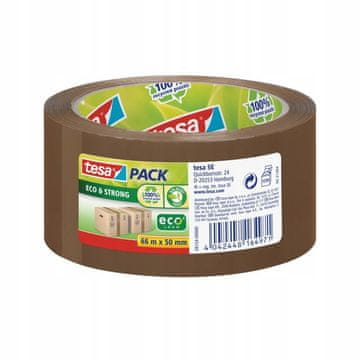 Tesa TESA ECO&STRONG ljepljiva PP traka za pakiranje, smeđa, 66m x 50mm
