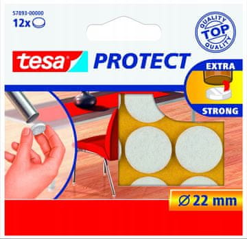 Tesa TESA samoljepljivi filcani jastučići za namještaj, stolice, bijeli, 22mm, 12 kom