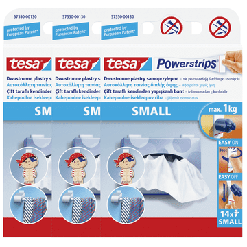 Tesa TESA trake za montažu, male samoljepljive trake do 1kg za zid, 14 kom x3