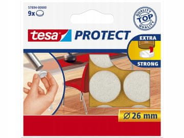 Tesa TESA samoljepljive filcane podloške za namještaj, stolice, bijele, 26mm, 9 kom.