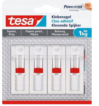 Tesa TESA samoljepljiva kuka-vješalica za slike do 1 kg, za tapete i žbuku, 4 komada