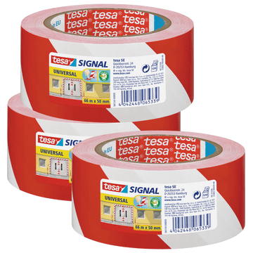 Tesa TESA traka za upozoravanje za označavanje bijelo crvena tiha 66m x50mm x3