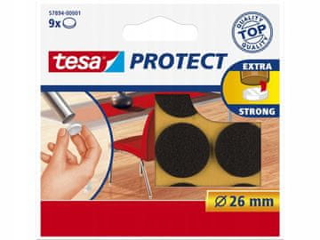 Tesa Tesa samoljepljive filcane podloške za namještaj, stolice, smeđe, 26 mm, 9 komada