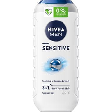 Nivea MEN Sensitive umirujući gel za tuširanje 3u1 za muškarce 250 ml