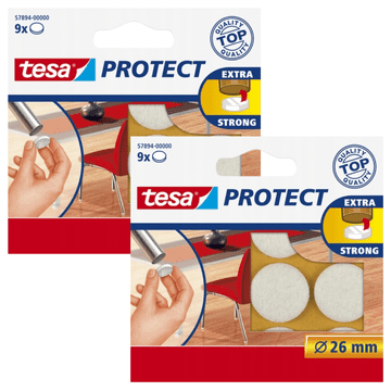 Tesa TESA samoljepljivi filcani jastučići za namještaj, stolice, bijeli, 26mm, 9 kom x2