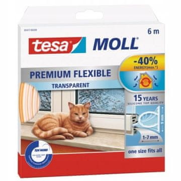 Tesa TESA samoprzylepna silikonska brtva protiv propuha, prozirna, 6 m