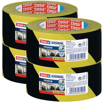Tesa ljepljiva traka za upozorenje za označavanje žuta i crna 66 m x 50 mm x 4