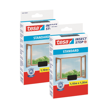 Tesa Tesa mreža protiv komaraca za prozor s ripstop trakom, crna 1,1x1,3 m x2
