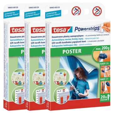 Tesa TESA trake za montažu Paski samoljepive do 0,2kg za plakate 20kom x3