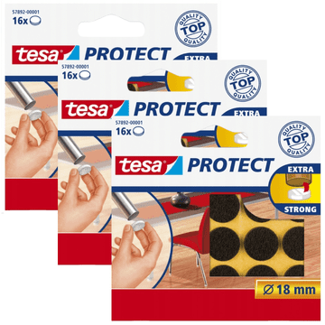 Tesa TESA samoljepljive filcane podloške za namještaj, stolice, smeđe, 18mm, 16 kom x3