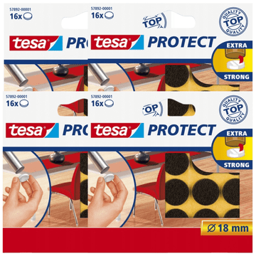 Tesa TESA samoljepljive filcane podloške za namještaj, stolice, smeđe, 18 mm, 16 kom x4