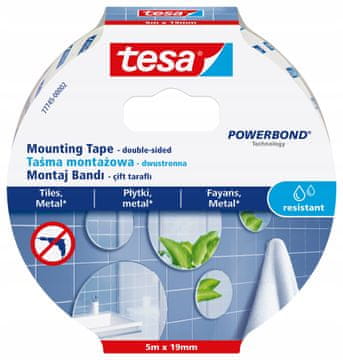 Tesa TESA dvostrana vodootporna montažna pjenasta traka za pločice 5m x19mm