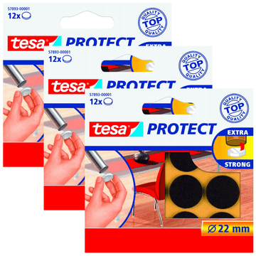 Tesa Tesa samoljepljive filcane podloške za nogice namještaja i stolica, smeđe, 22 mm, 12 kom x3