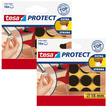 Tesa TESA samoljepljive filcane podloške za namještaj, stolice, smeđe, 18mm, 16 kom x2