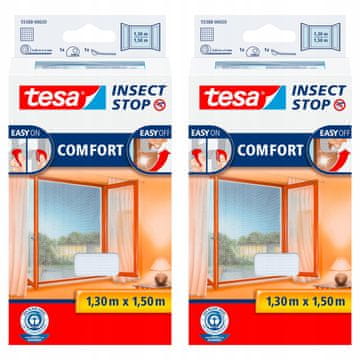 Tesa TESA mreža protiv komaraca za prozor, traka s čičak zatvaračem, bijela, 1,3x1,5m x2