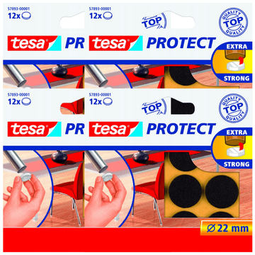 Tesa Tesa samoljepljive filcane podloške za namještaj i stolice, smeđe, 22 mm, 12 kom x4